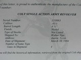 Colt SAA 1893 Shipped to Texas, Cal. 41, brown/gray gun, a good bore, 4 ¾” barrel - 9 of 9