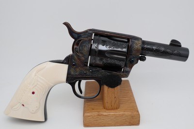 Great Western Single Action Army Sheriff Model Engraved 45 colt with a 3” Barrel. - Image 1 of 12