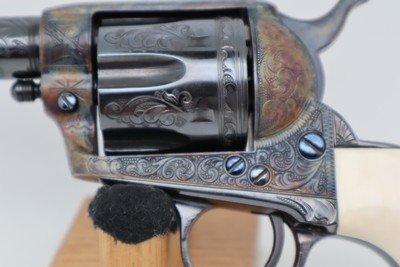 Great Western Single Action Army Sheriff Model Engraved 45 colt with a 3” Barrel. - Image 6 of 12