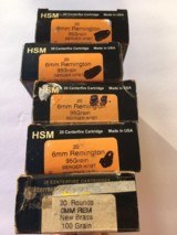 6mm Remington Ammo lot 100 rds HSM - 4 of 5