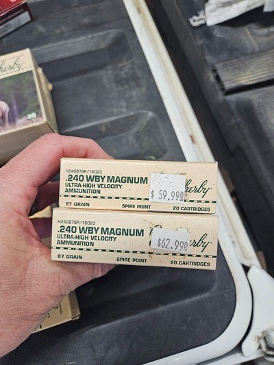 .240 Weatherby magnum ammunition 2 boxes - Image 1 of 2