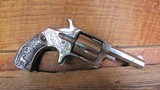 Norwich Arms Co Engraved Revolver with DeGress Tiffany Grips - 32 Rimfire Antique - 3 of 8
