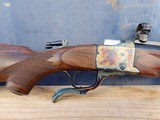 Ruger No1 Rifle, 7mm-08, Custom RJ Renner English Stalking Rifle, with all the Upgrades, Case Colored, Peep Sight - 11 of 17