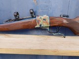 Ruger No1 Rifle, 7mm-08, Custom RJ Renner English Stalking Rifle, with all the Upgrades, Case Colored, Peep Sight - 4 of 17