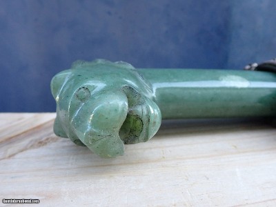 Indo Persian Peshkabz with Jade Lion Head - Image 6 of 12