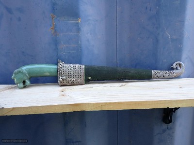 Indo Persian Peshkabz with Jade Lion Head - Image 5 of 12