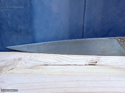 Indo Persian Kard Dagger Gold Inlay - Image 6 of 11