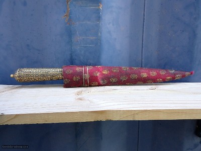 Indo Persian Kard Dagger Gold Inlay