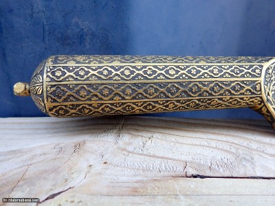 Indo Persian Kard Dagger Gold Inlay - Image 8 of 11