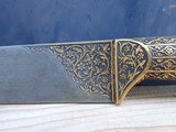 Indo Persian Kard Dagger Gold Inlay - 5 of 11