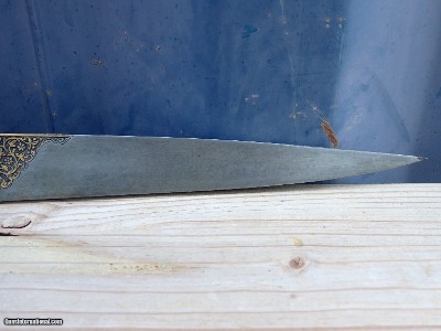 Indo Persian Kard Dagger Gold Inlay - Image 10 of 11