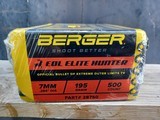 Berger EOL Elite Hunter 7mm 195 Grain Bullets Box of 500 - 1 of 3