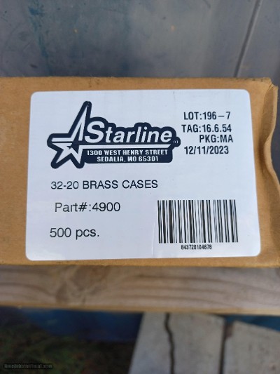 Starline Box of (500) 32-20 WCF Brass