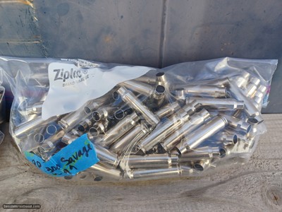 Approx (100) Remington 300 Savage Nickel Plated Brass - New - Image 2 of 3