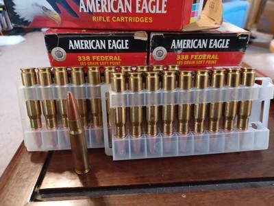 (7) Boxes American Eagle 338 Federal Ammunition 185 Gr - (140) Rounds Ammo
