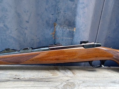 Ruger 77 RSI - 243 Win Mannlicher Stock - Red Pad, Tang Safety, Claw mounted Schmidt & Bender Scope - Image 11 of 18