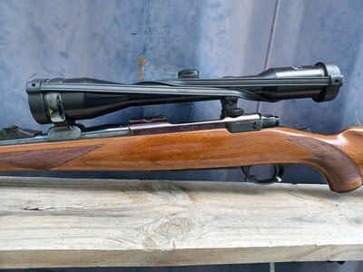 Ruger 77 RSI - 243 Win Mannlicher Stock - Red Pad, Tang Safety, Claw mounted Schmidt & Bender Scope - Image 8 of 18