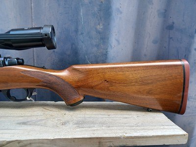 Ruger 77 RSI - 243 Win Mannlicher Stock - Red Pad, Tang Safety, Claw mounted Schmidt & Bender Scope - Image 6 of 18