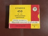 Full 5 round box of cordite loaded Kynoch Ammunition for 450 Nitro Express 3 1/4 