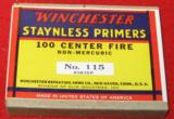 VINTAGE BOX OF 1000 UNOPENED WINCHESTER #115 LARGE RIFLE PRIMERS - 2 of 4