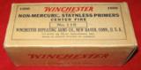 VINTAGE BOX OF 1000 UNOPENED WINCHESTER #115 LARGE RIFLE PRIMERS - 1 of 4