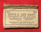 UNOPENED VINTAGE BOX OF WINCHESTER .220 SWIFT
48 GR SOFT POINT BULLETS
- 1 of 3