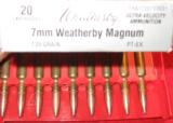 19 ROUNDS WEATHERBY ULTRA HIGH VELOCITY 139 GRAIN 7MM WEATHERBY MAGNUM PT-EX IN ORIGINAL BOX - 2 of 2