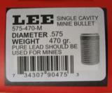 LEE 575-470-M SINGLE CAVITY MINIE BULLET MOLD
NEW IN BOX - 1 of 1