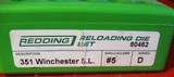 REDDING 3 DIE RELOADING SET .351 WINCHESTER SELF LOADING #80462 - 2 of 7