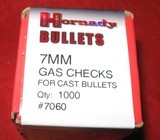 BOX OF 1000 HORNADY #7060 7MM GAS CHECKS FOR CAST BULLETS - 1 of 3