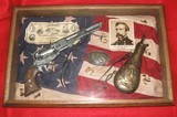 MADISON BAY COMPANY CIVIL WAR DISPLAY CASE-NON FIRING 1851 COLT AND FLASK - 1 of 4