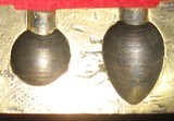 ANTIQUE BRASS ROUND BALL AND CONICAL BULLET MOLD - 6 of 9