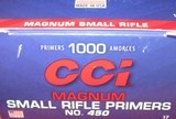 BOX OF 1000 CCI #450 MAGNUM SMALL RIFLE PRIMERS - 1 of 2