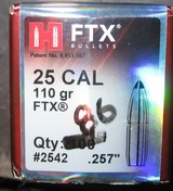 HORNADY 25 CALIBER 110 GRAIN FTX BULLETS - 1 of 4