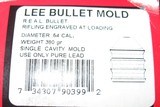 LEE SINGLE CAVITY 54 CALIBER 380 GRAIN REAL BULLET MOLD - 1 of 7
