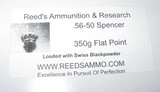 20 ROUND BOX OF 56-50 SPENCER BLACK POWDER 350 GR FLAT POINT LOADS