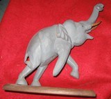 6 VINTAGE HAND CARVED WOODEN ELEPHANTS - 1 of 12