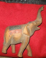 6 VINTAGE HAND CARVED WOODEN ELEPHANTS - 8 of 12