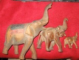 6 VINTAGE HAND CARVED WOODEN ELEPHANTS - 11 of 12