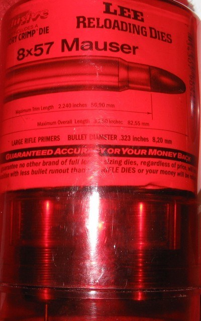LEE 8MM X57 MAUSER 3 DIE RELOADING SET - Image 1 of 3
