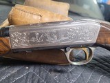 Browning SA-22 FIRST YEAR, GRADE II, Very dramatic embellishment.Drum sight of course, Nice condition. - 13 of 15