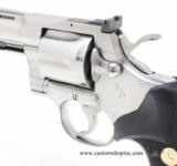 Colt Python .357 Mag.
4 Inch
Satin Stainless Finish.
Excellent Condition In Matching Wood Grain Cardboard Box - 7 of 9