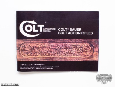 Colt Sauer 'Sporting Rifle' Instruction Manual