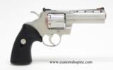 Colt Python .357 Mag. 4 Inch Satin Stainless Finish. DOM 1993. As New In Blue Case/Picture Box - 3 of 8