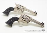 Pair Of Colt Single Action Army 45 Nickel Revolvers. Like New. Look Unfired. Ordered Together. With Letter - 2 of 13