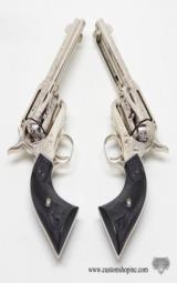 Pair Of Colt Single Action Army 45 Nickel Revolvers. Like New. Look Unfired. Ordered Together. With Letter - 12 of 13