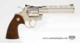 Colt Python 6 Inch. Nickel Finish. 357 Mag. Excellent Condition. DOM 1977. No Box. - 1 of 8
