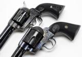 Colt 45 SAA Matching Engraved Revolvers. One Army, One Cowboy. Sold As Pair Only. - 9 of 19