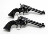 Colt 45 SAA Matching Engraved Revolvers. One Army, One Cowboy. Sold As Pair Only. - 7 of 19