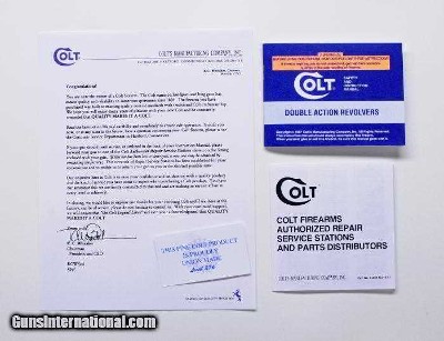 Colt Double Action 1997 Manual, Repair Stations List, Colt Letter.